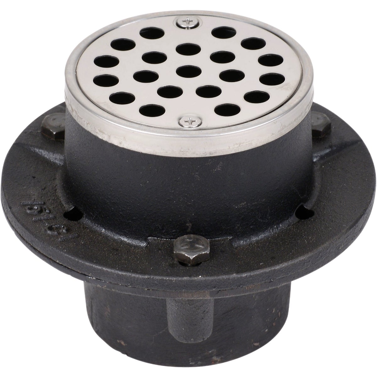 Oatey 2 In. Cast Iron No-Calk Shower Drain with 3-1/4 In. Stainless Steel Strainer