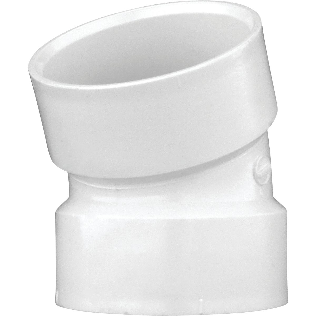 Charlotte Pipe 3 In. Hub x Hub Schedule 40 22-1/2 Deg. DWV PVC Elbow (1/16 Bend)