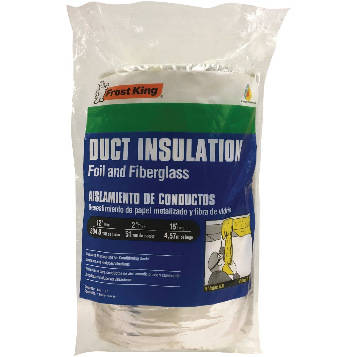 Frost King 12 In. W x 15 Ft. L. Foil and Fiberglass Duct Wrap