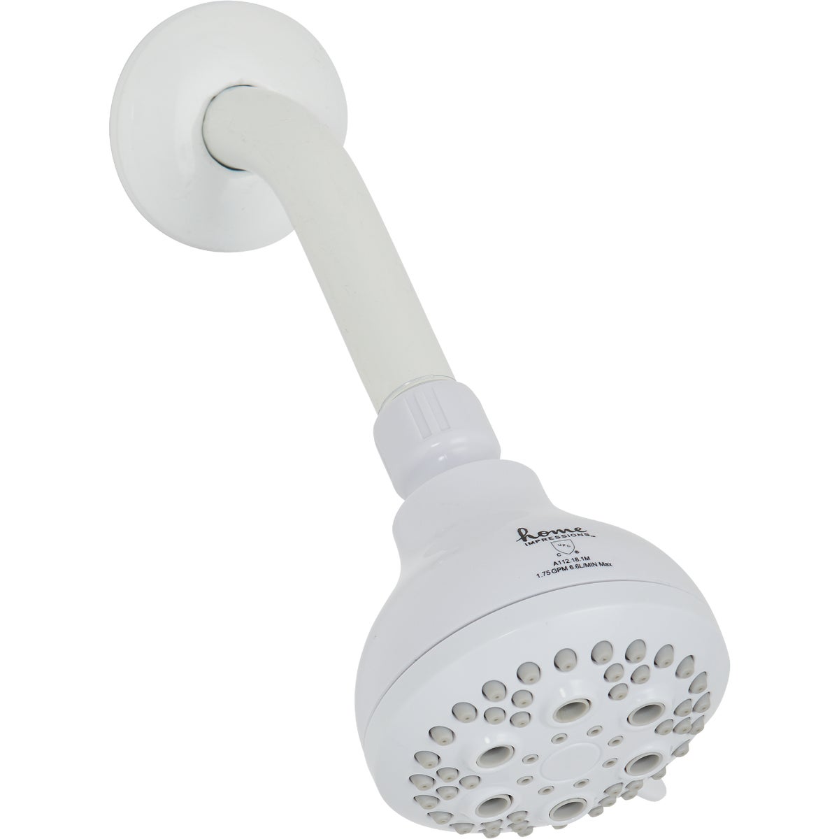 Home Impressions 5-Spray 1.8 GPM Fixed Showerhead, White