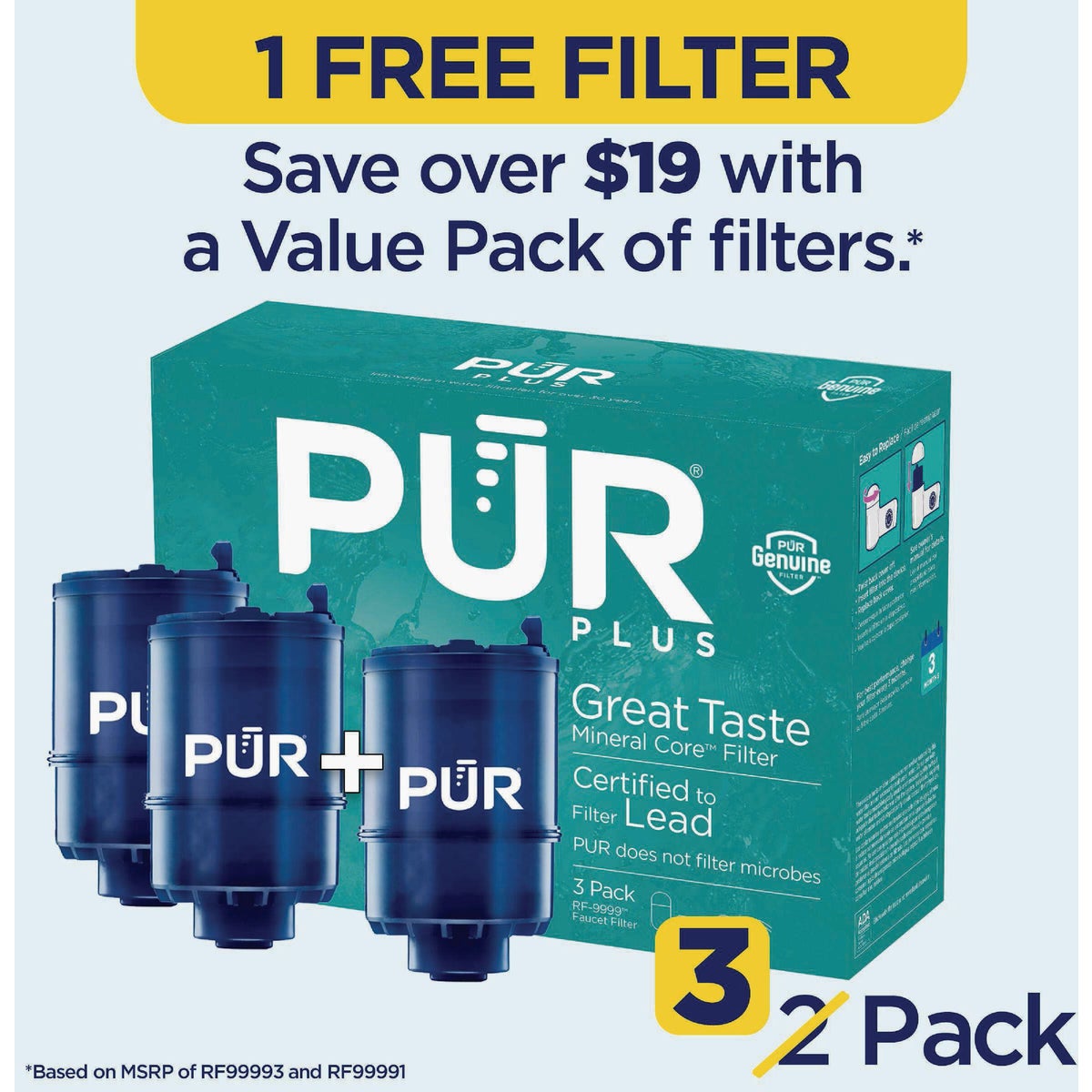 Pur Plus Faucet Filter (3-Pack)