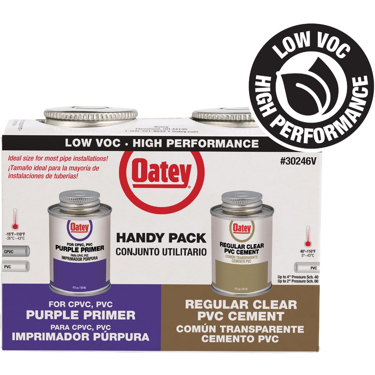 Oatey 4 Oz. Low Voc Primer & Cement PVC Cement Kit