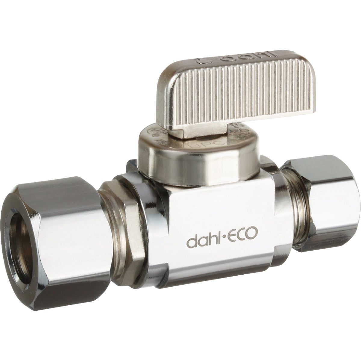 dahl 1/2 In. OD Comp x 3/8 In. OD Comp Straight Plated Supply Stop