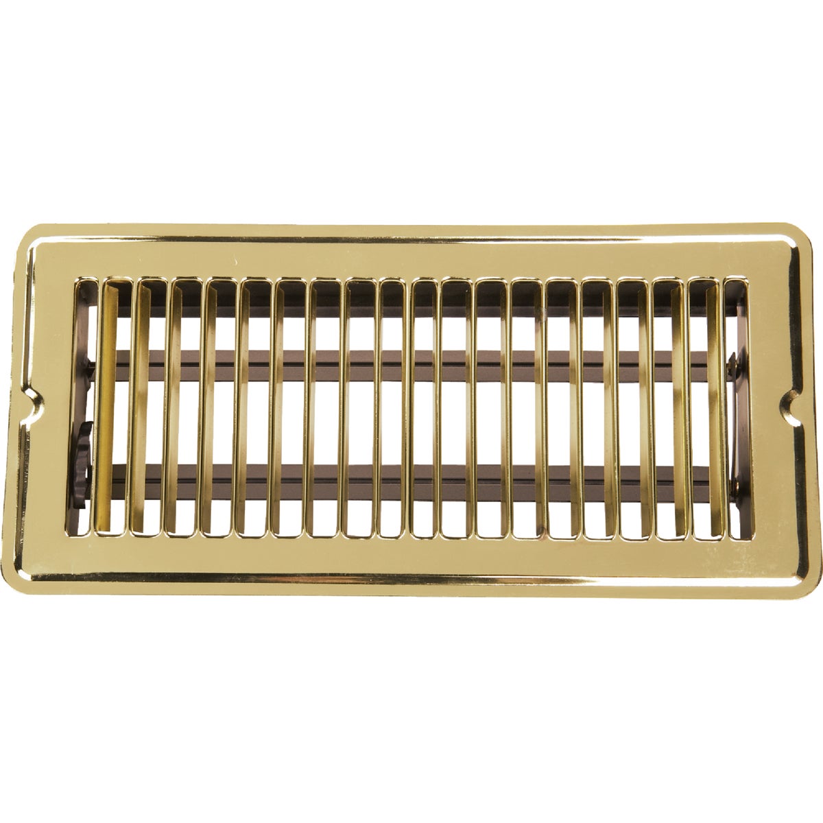 Home Impressions 4 In. x 10 In. Bright Brass Steel Floor Register