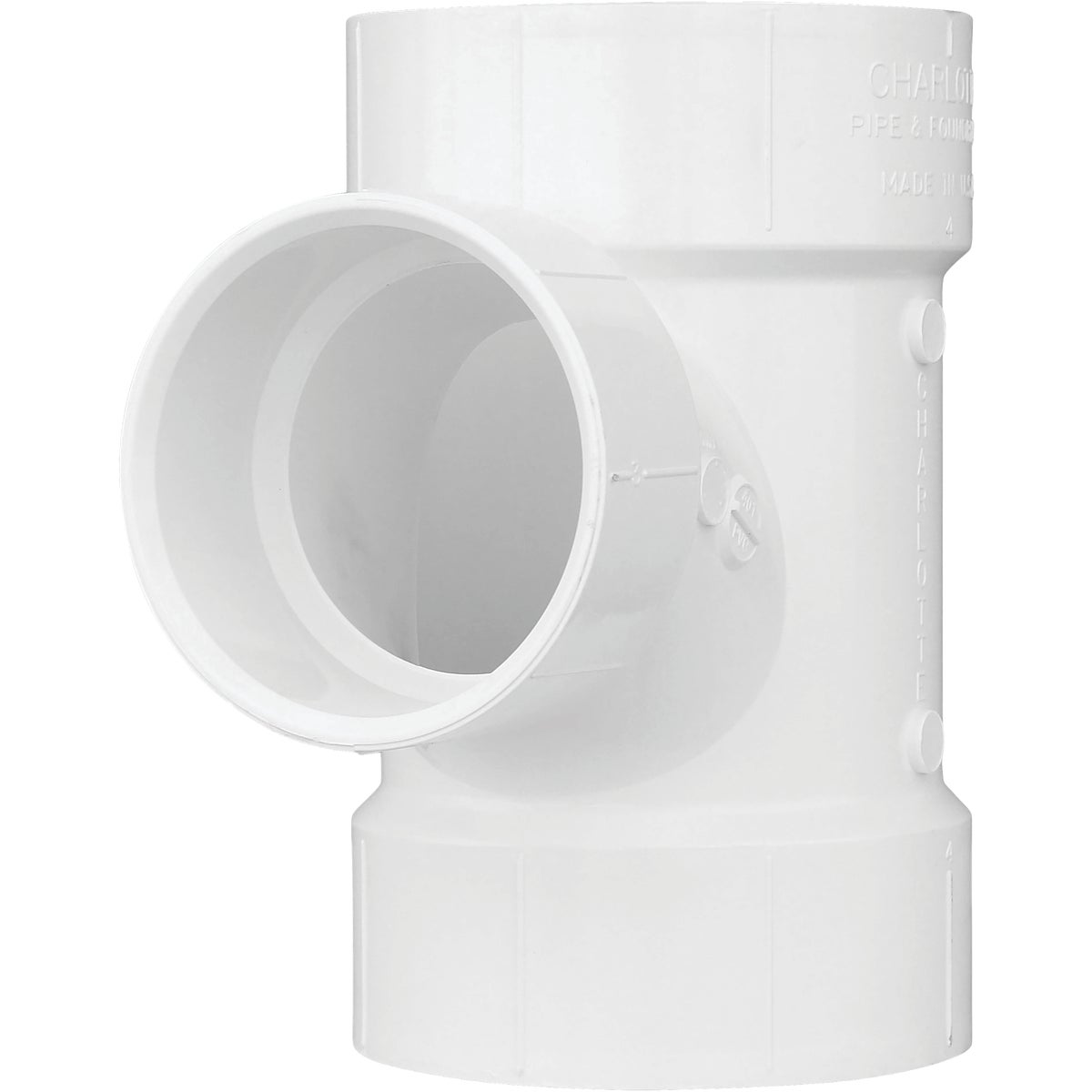Charlotte Pipe 3 In. Sch 30 x 2 In. Sch 40 Reducing Sanitary PVC Tee