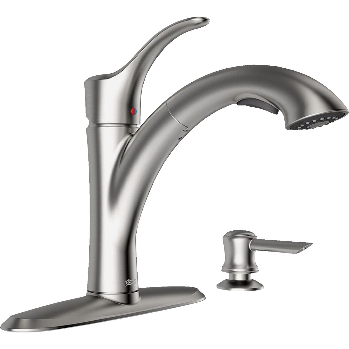 American Standard Mesa 1-Handle Lever Pull-Down Kitchen Faucet with Soap Dispenser, Stainless Steel