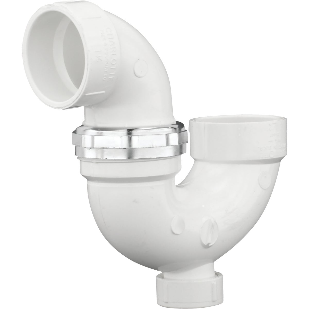 Charlotte Pipe 1-1/2 In. White PVC P-Trap with Union