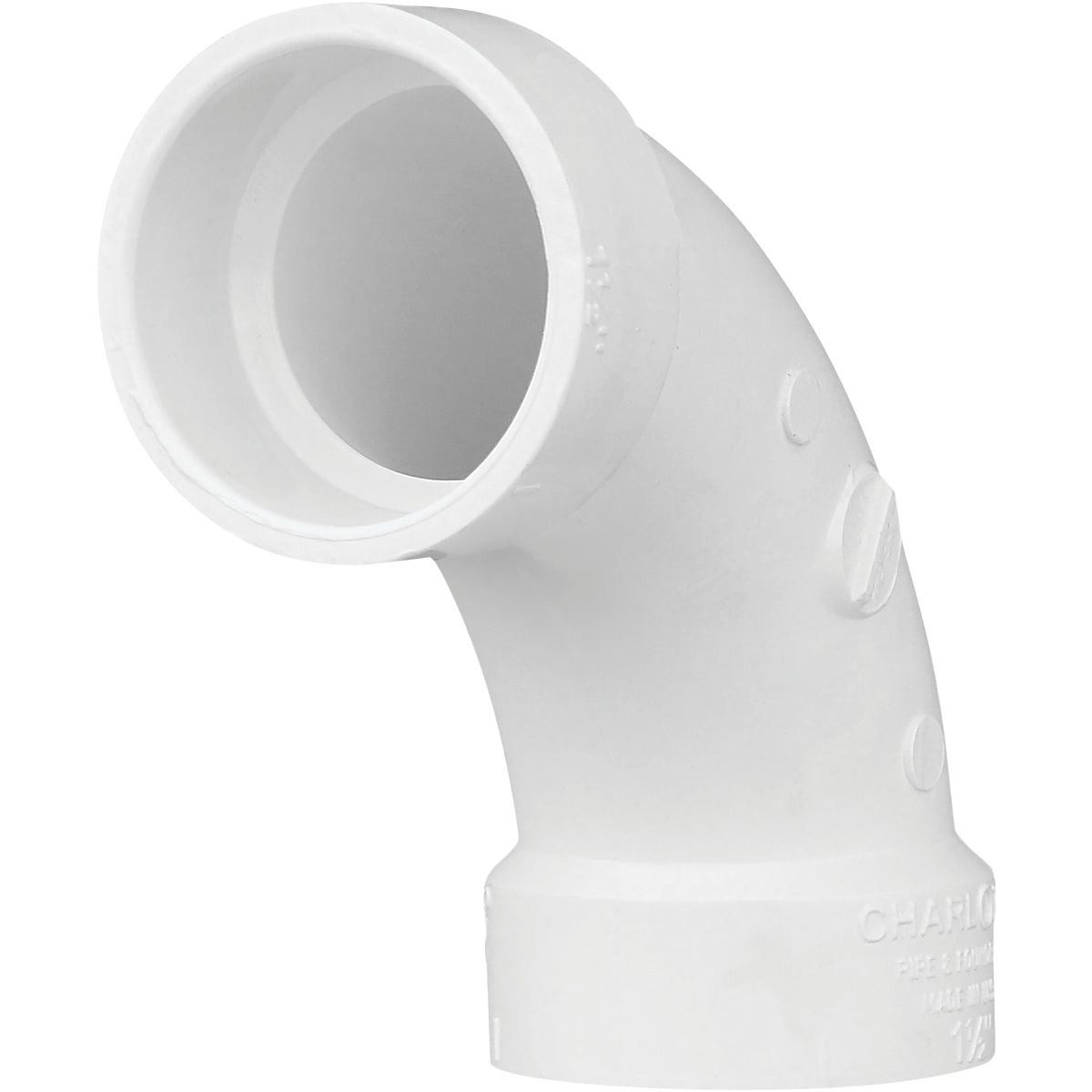 Charlotte Pipe 1-1/2 In. Schedule 40 90 Deg. Long Sweep DWV PVC Elbow (1/4 Bend)