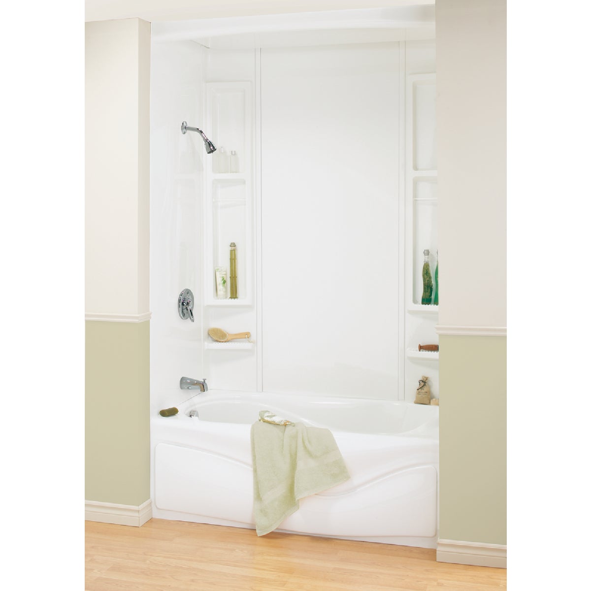 Maax Finesse  61 In. L x 33-1/2 In. W x 61 In. H 5-Piece Glue Up Tub Wall Surround in White