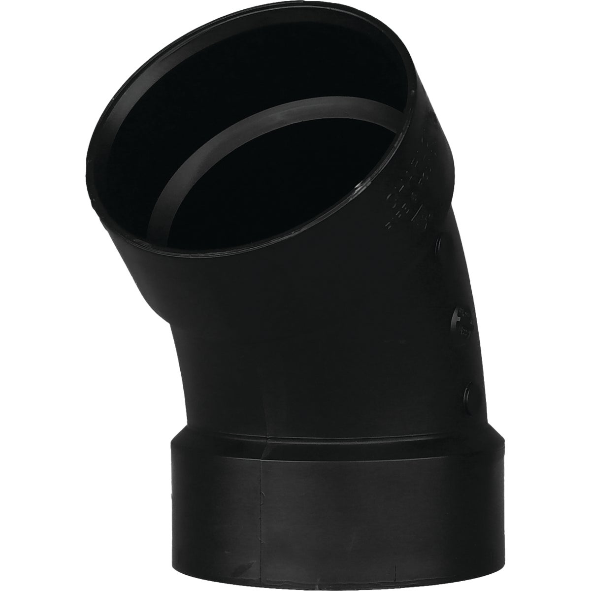 Charlotte Pipe 4 In. Hub x Hub 45 Deg. ABS Elbow (1/8 Bend)