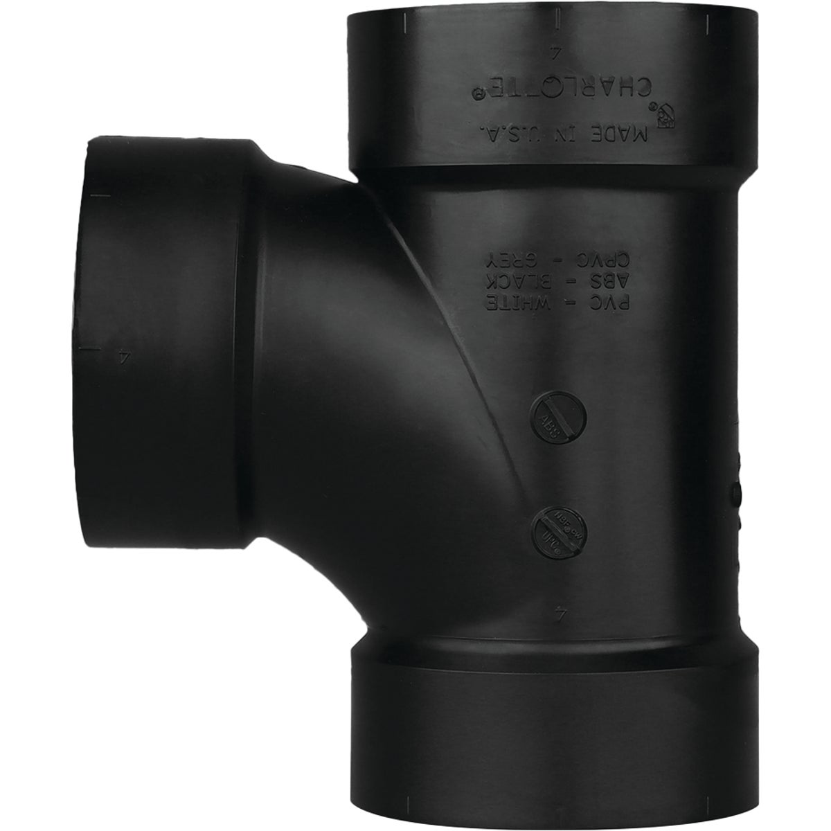 Charlotte Pipe 2 In. Hub x Hub x Hub Sanitary ABS Waste & Vent Tee