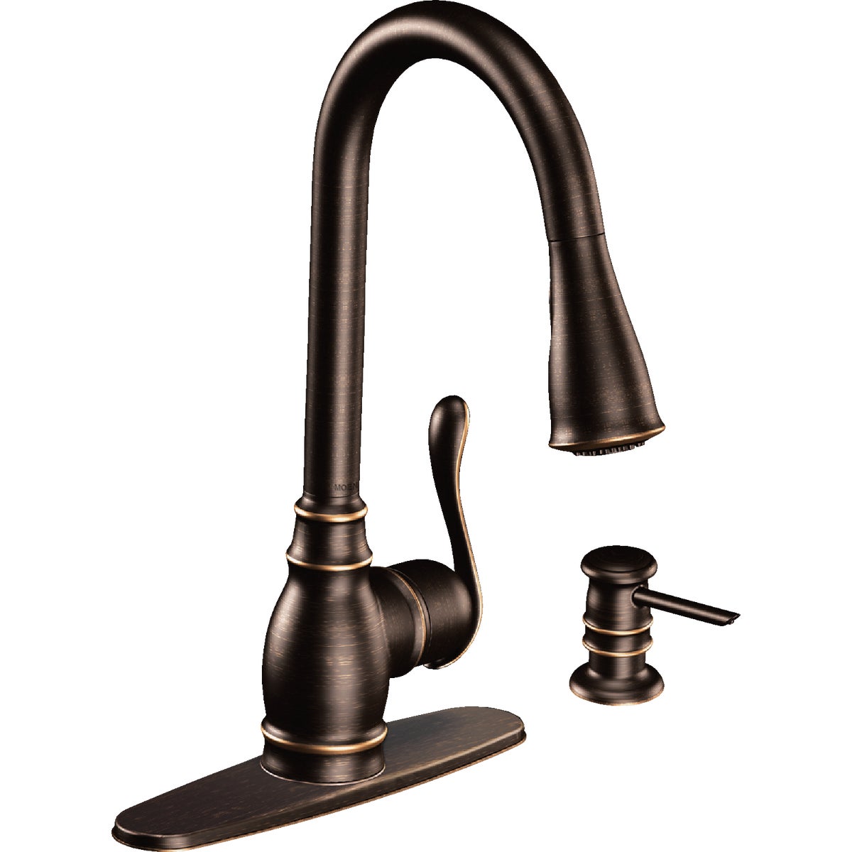 Moen Anabelle 1-Handle Lever Pull-Down Kitchen Faucet, Mediterranean Bronze