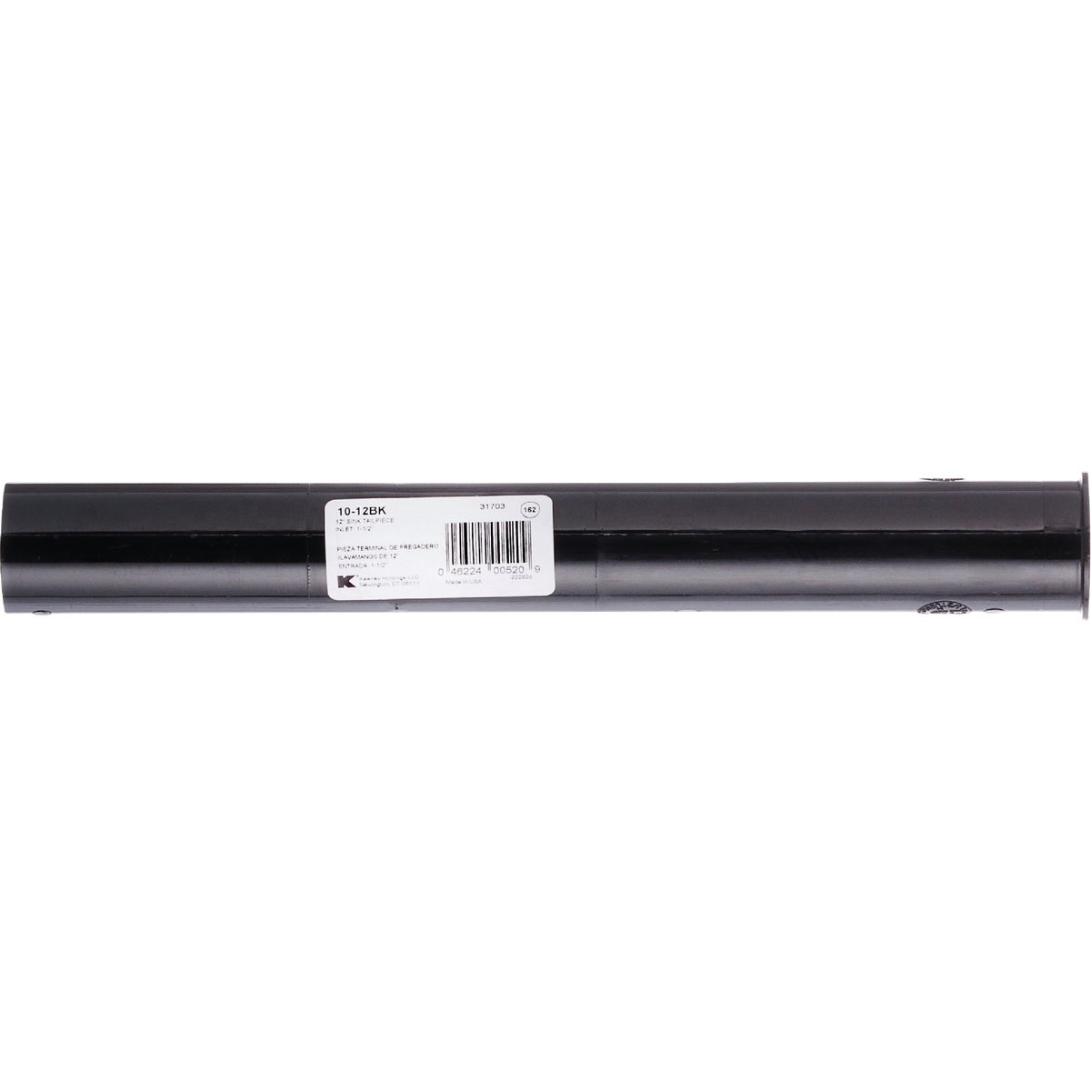 Keeney 1-1/2 In. OD x 12 In. Black Plastic Tailpiece
