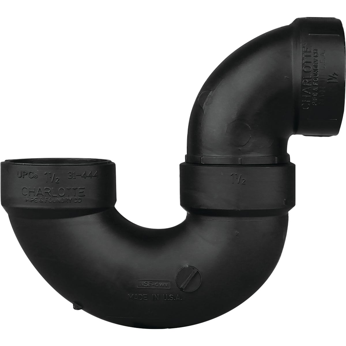 Charlotte Pipe 1-1/2 In. Black ABS P-Trap
