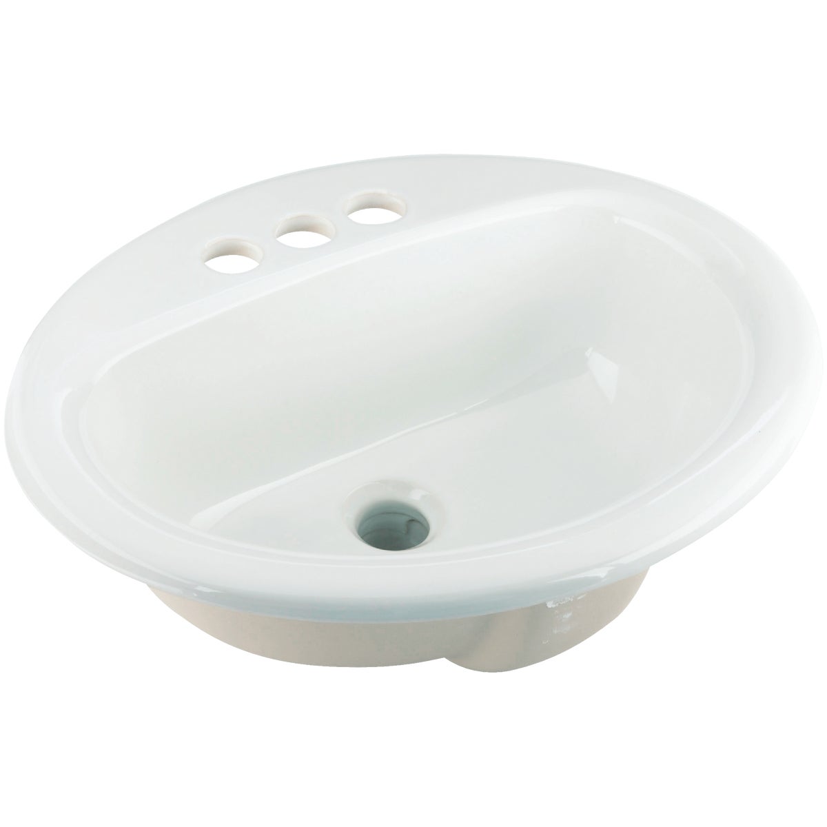 Mansfield Alto II Oval Drop-In Bathroom Sink, White