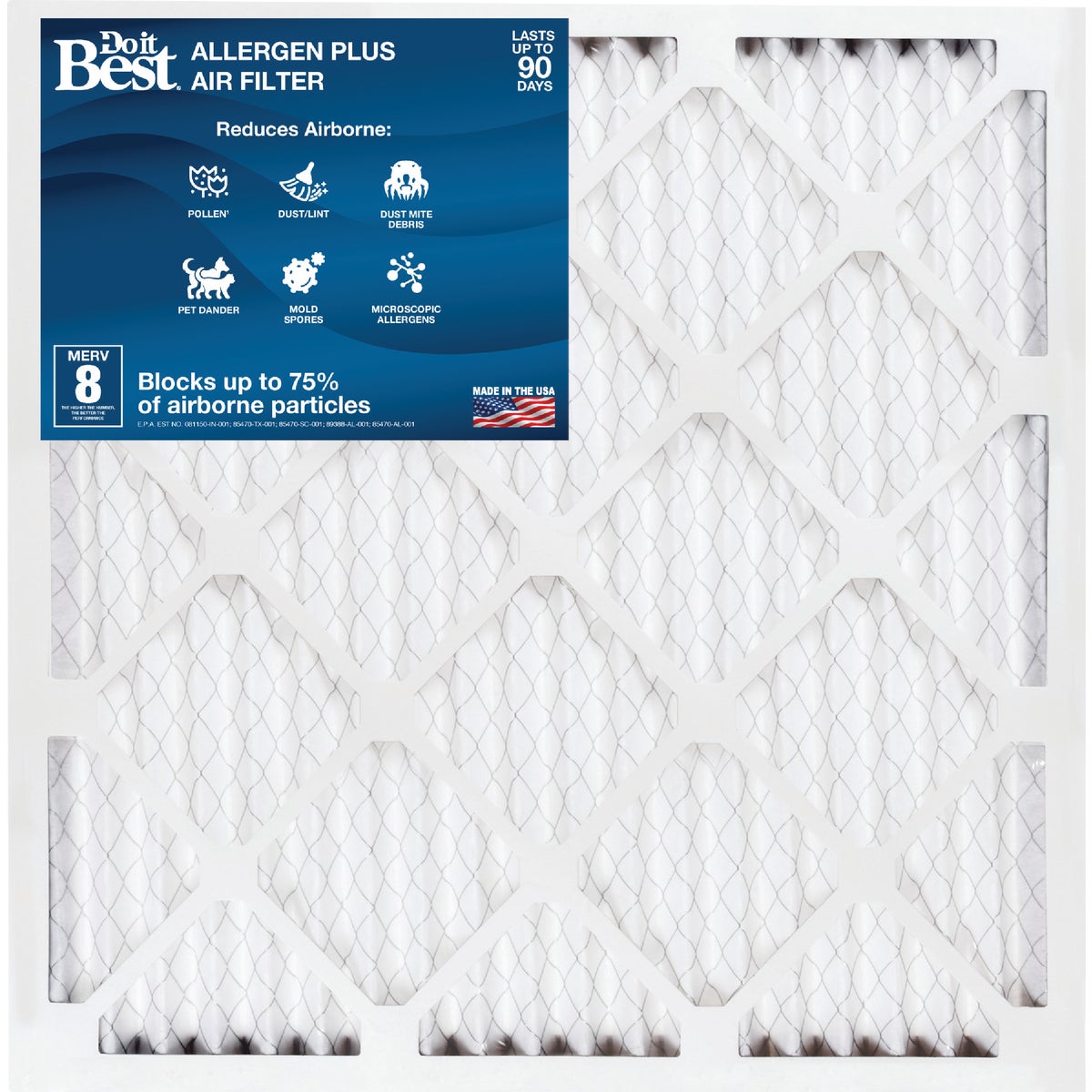 Do it Best 16 In. x 25 In. x 1 In. MERV 8 Furnace Filter (2-Pack)