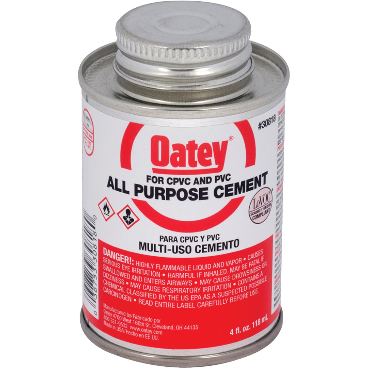 Oatey 4 Oz. Heavy Bodied Clear Multi-Purpose Cement for CPVC and PVC