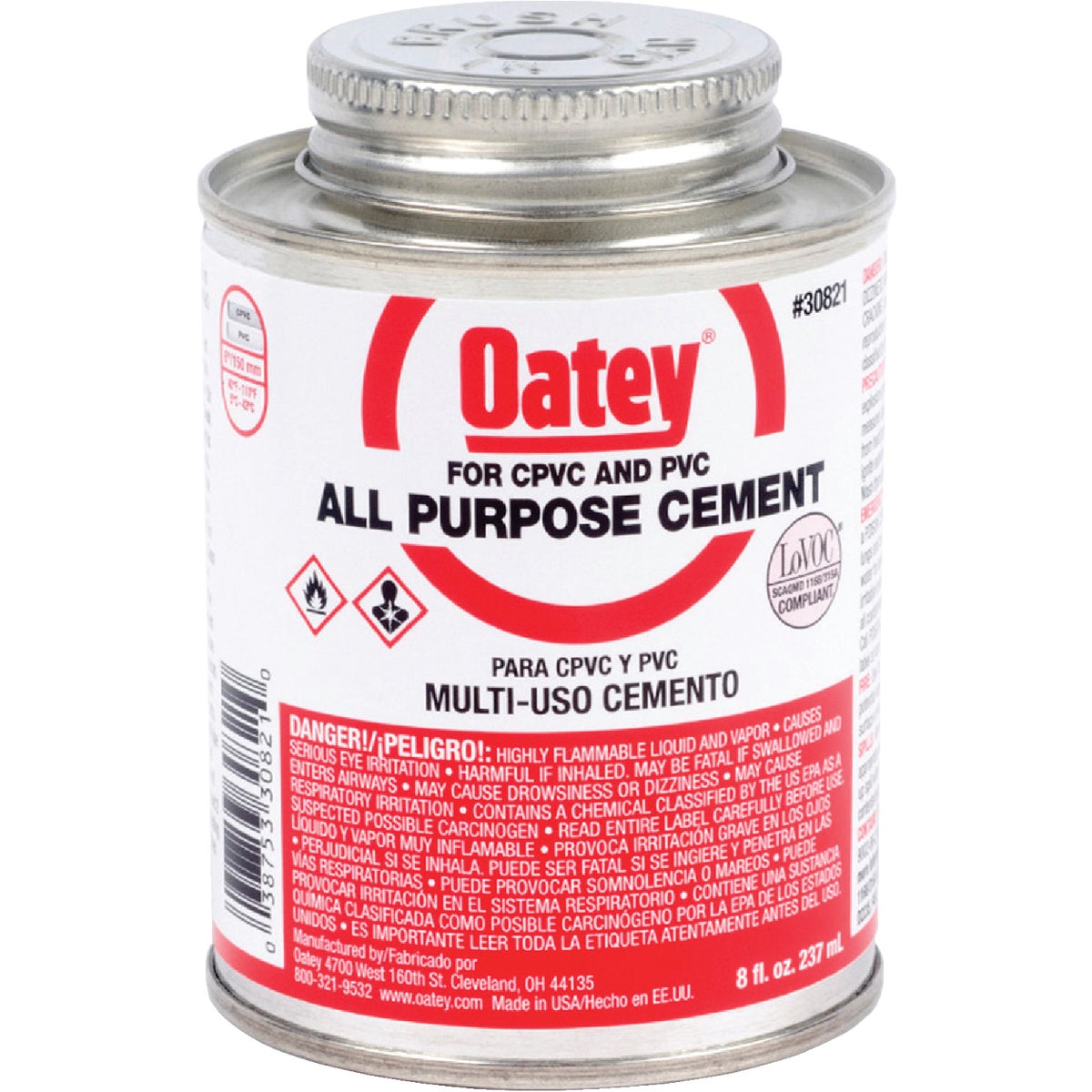 Oatey 8 Oz. Heavy Bodied Clear Multi Purpose Cement CPVC and PVC