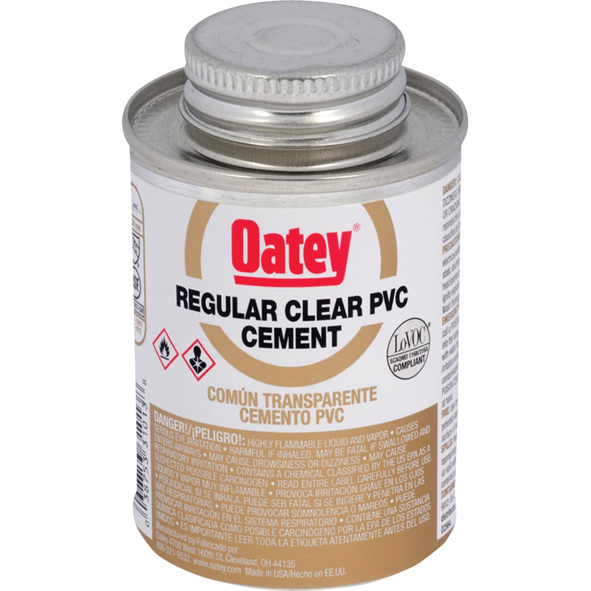 Oatey 4 Oz. Regular Bodied Clear PVC Cement