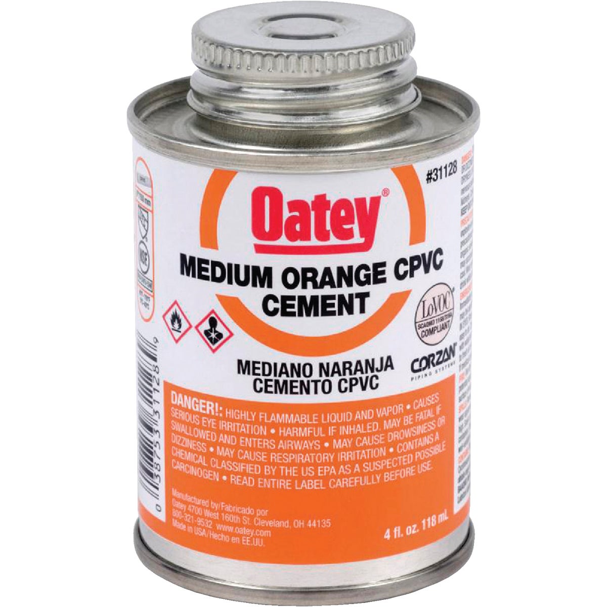 Oatey 4 Oz. Medium Bodied Orange CPVC Cement