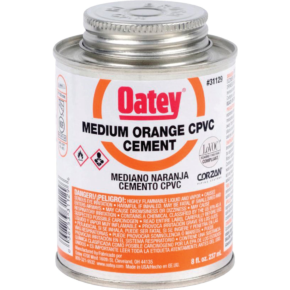 Oatey 8 Oz. Medium Bodied Orange CPVC Cement