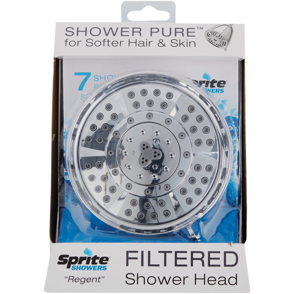 Sprite Regent 7-Spray 1.75 GPM Filtered Fixed Showerhead, Chrome