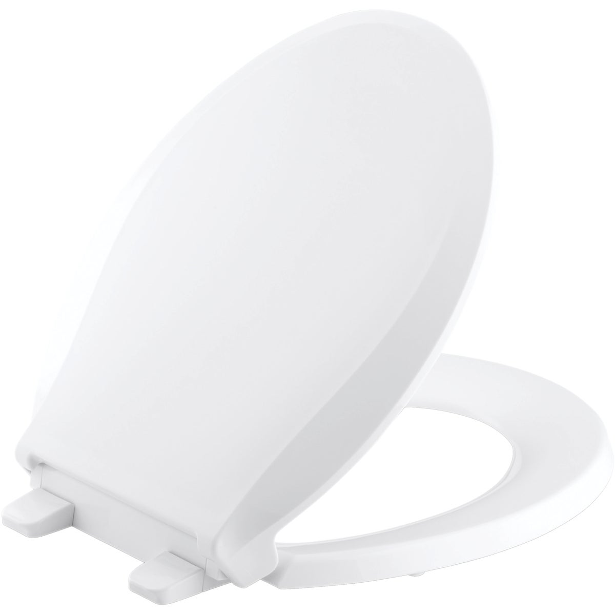 Kohler Cachet Quiet-Close Round Closed Front White Plastic Toilet Seat w/Grip-Tight Bumpers