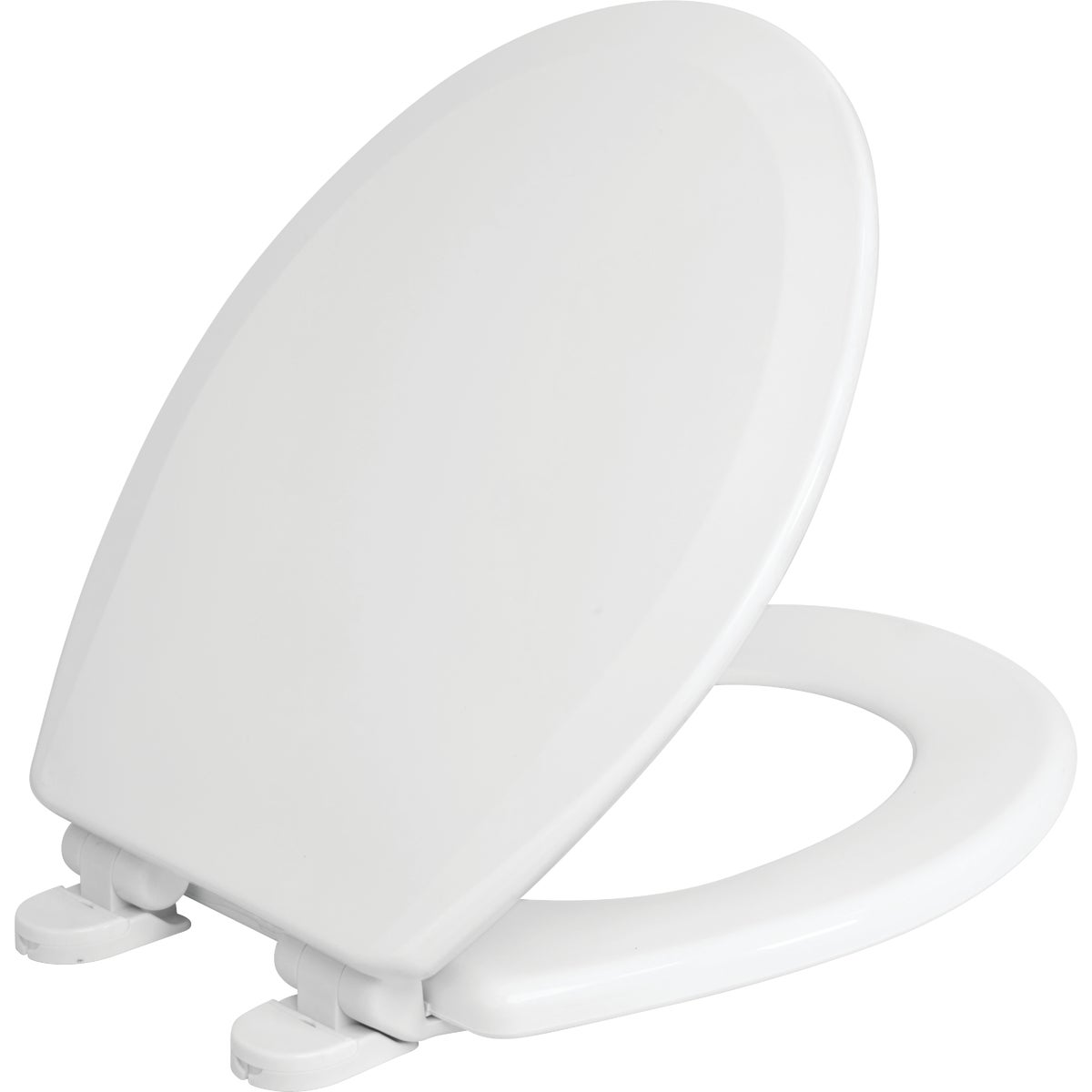 Centoco Round Closed Front White Wood Premium Toilet Seat with Slow Close
