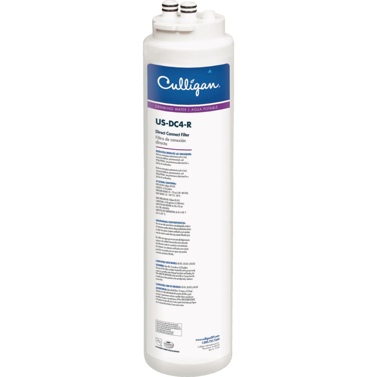 Culligan US-DC4-R Direct Connect Under Sink Drinking Water Filter Replacement Cartridge, Premium Filtration