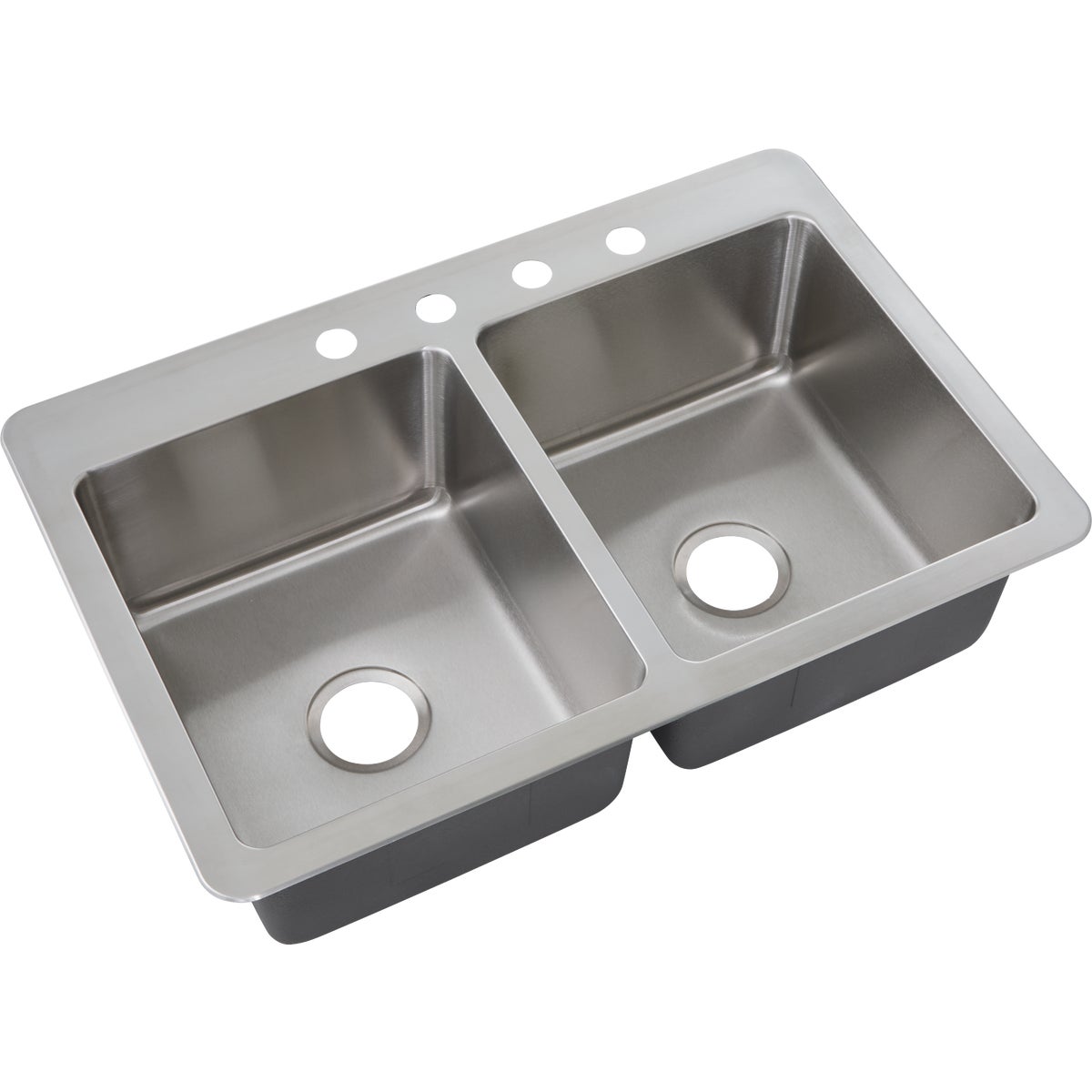 Stylebuilt 33 In. x 22 In. x 9 In. 50/50 Double Bowl Dual Mount Kitchen Sink