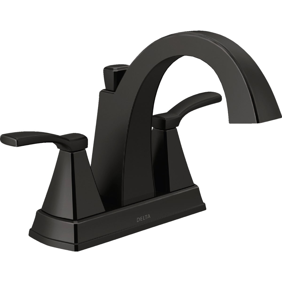 Delta Flynn Matte Black 2-Handle Lever Centerset Bathroom Faucet with Pop-Up