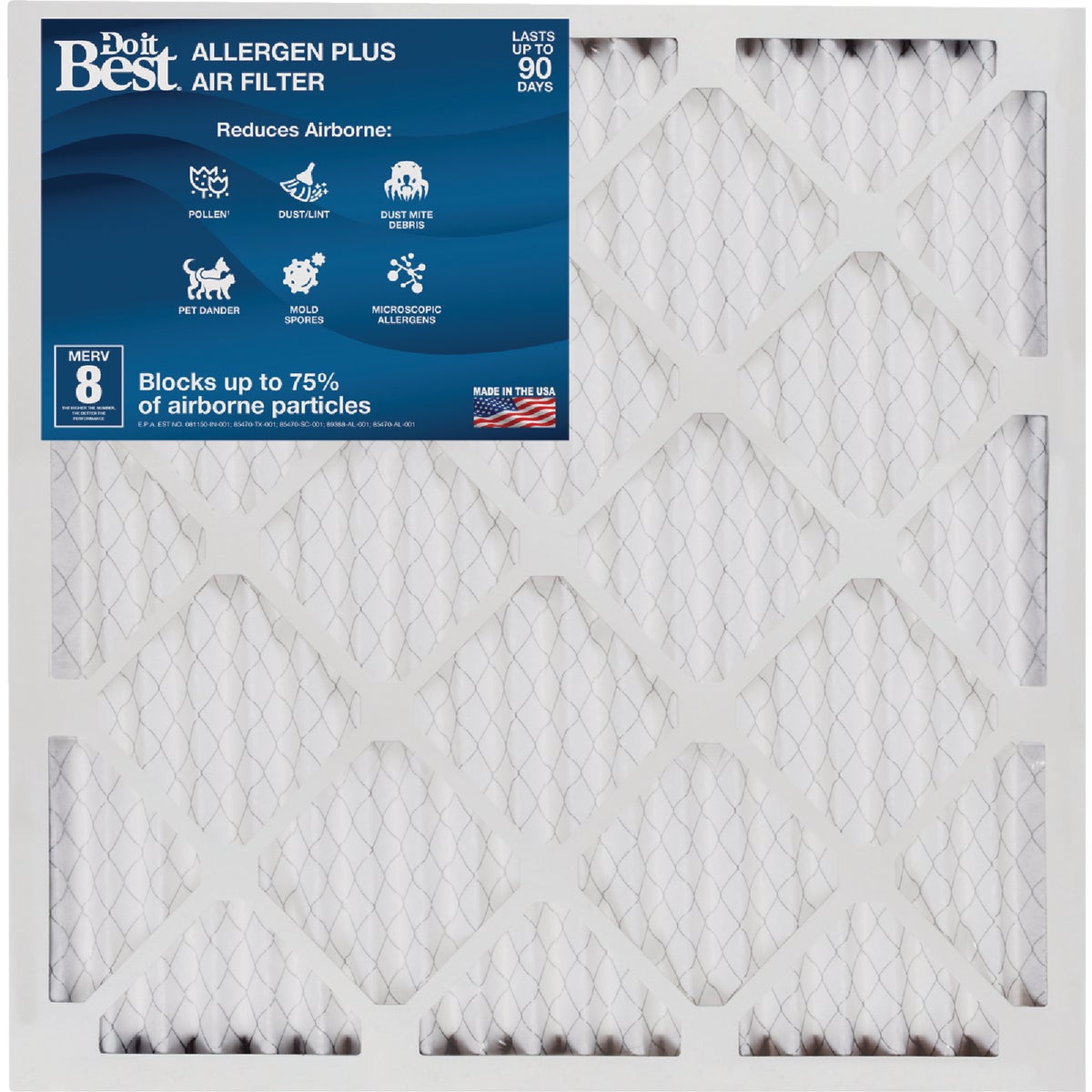 Do it Best 14 In. x 20 In. x 1 In. MERV 8 Furnace Filter