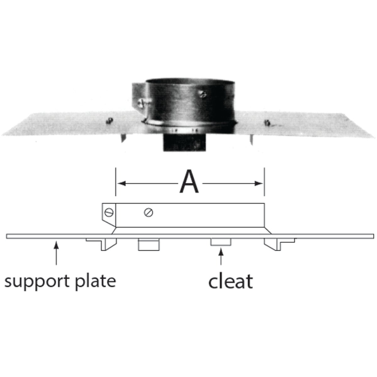 SELKIRK RV 6 In. x 6-5/8 In. x 17 In. x 12 In. Pipe Support Assembly