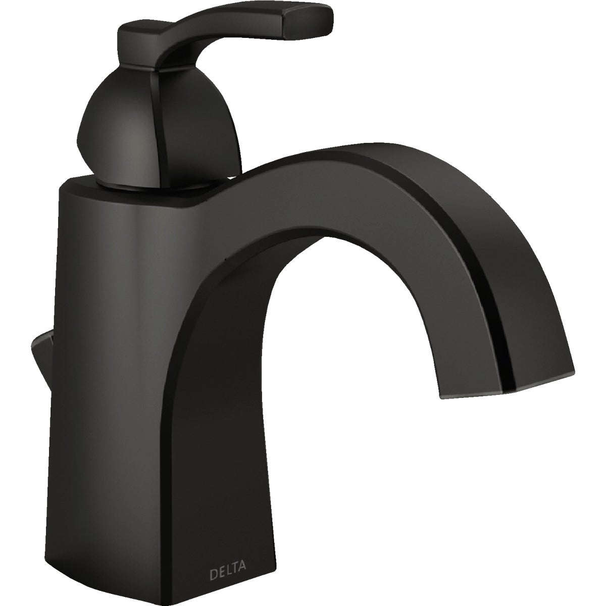 Delta Flynn Matte Black 1-Handle Lever Centerset Bathroom Faucet with Pop-Up