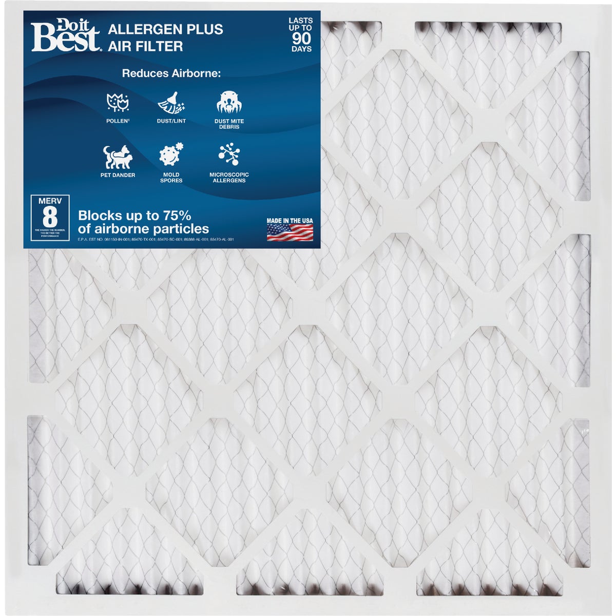 Do it Best 18 In. x 25 In. x 1 In. MERV 8 Furnace Filter
