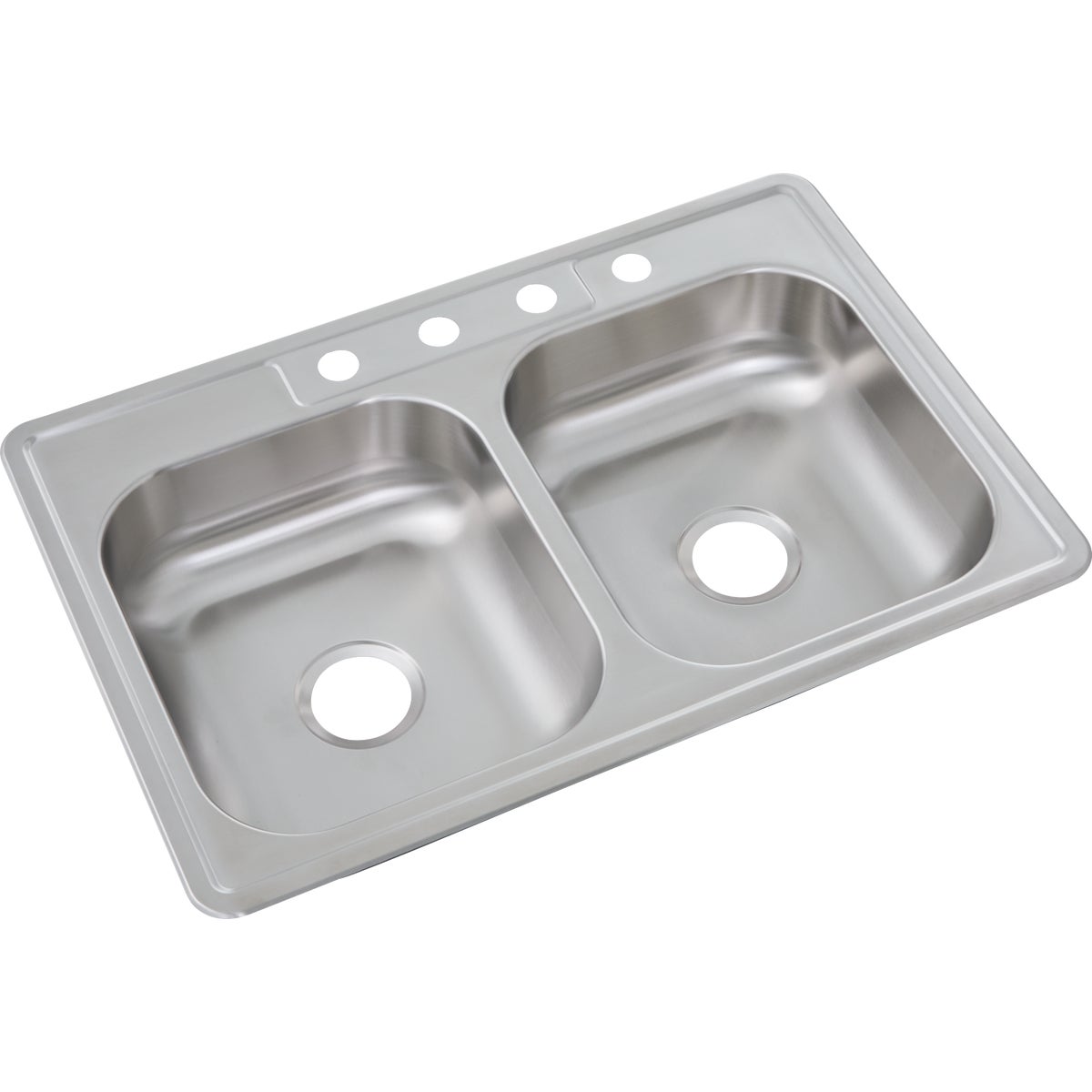 Common Goods 33 In. x 22 In. x 6 In. Double Bowl Top Mount Kitchen Sink
