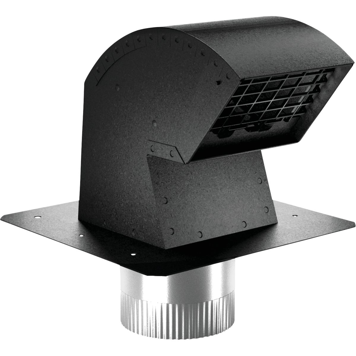 Imperial 4 In. Black Aluminum R-2 Premium Roof Vent Cap with Collar