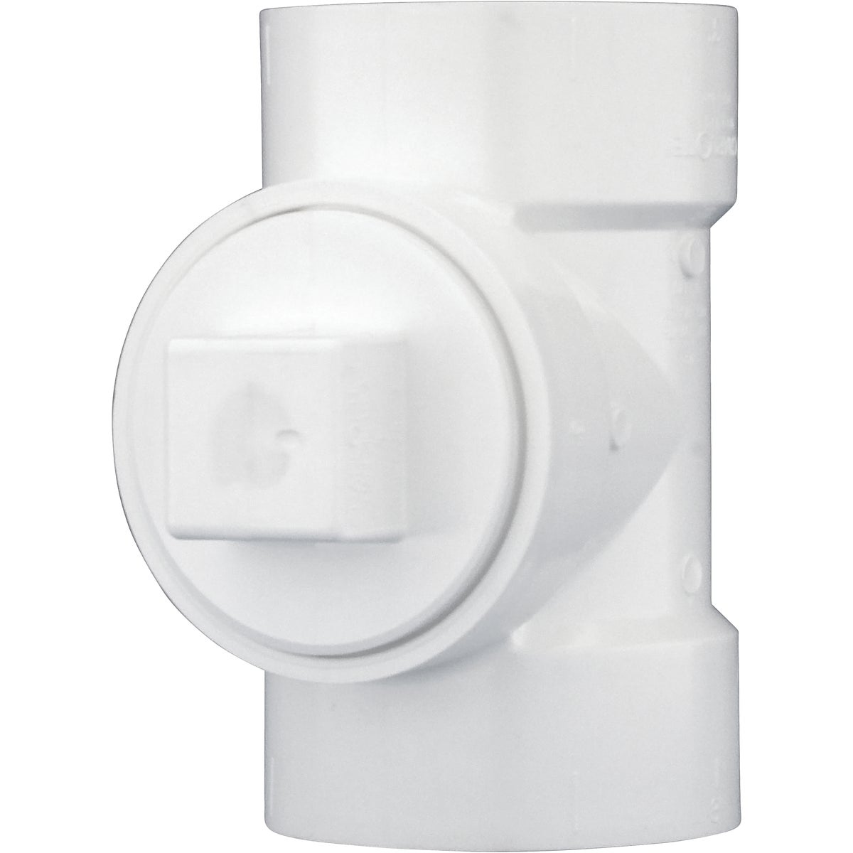 Charlotte Pipe 3 In. Test PVC Tee with Toe Saver Plug