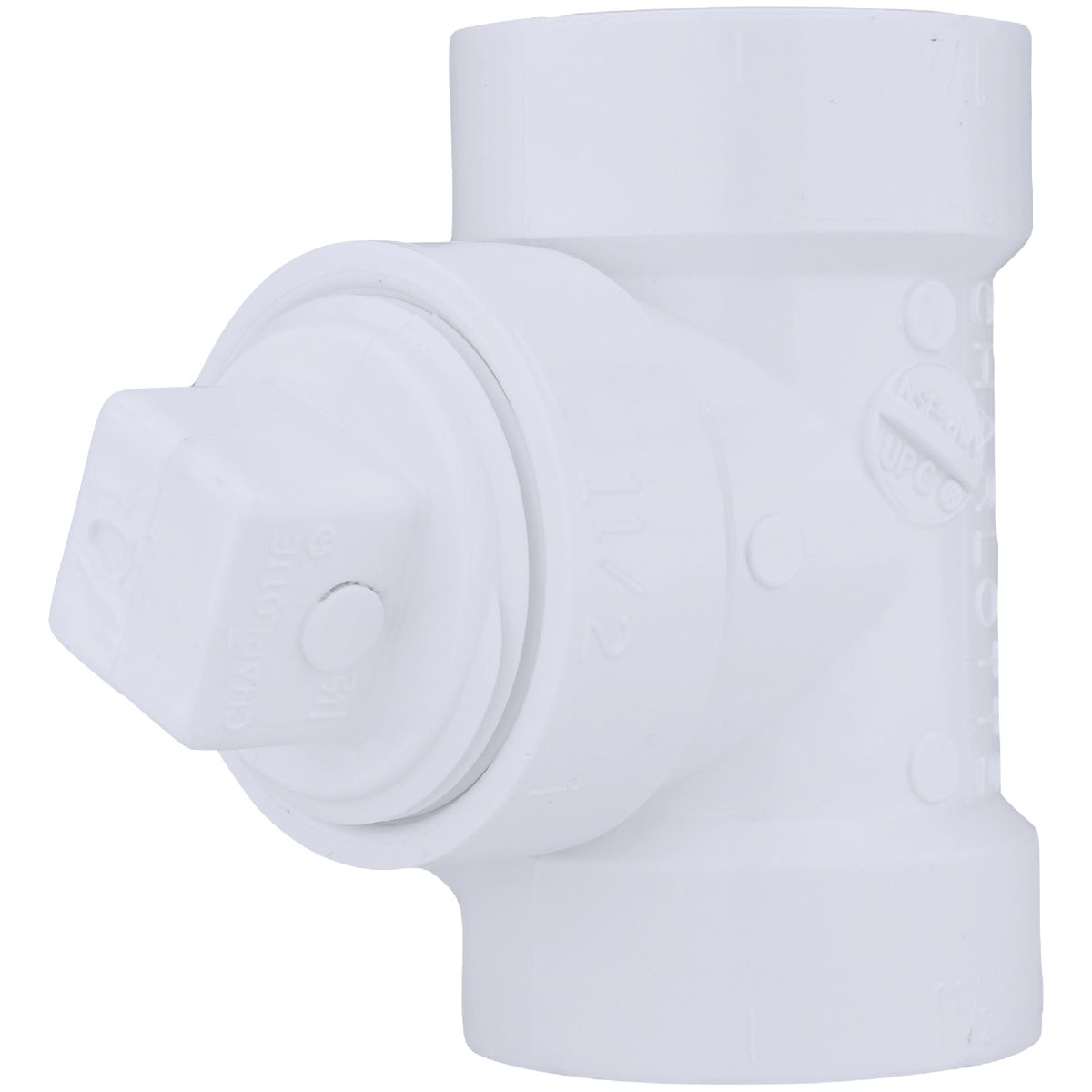 Charlotte Pipe 1-1/2 In. Test PVC Tee with Hex Plug