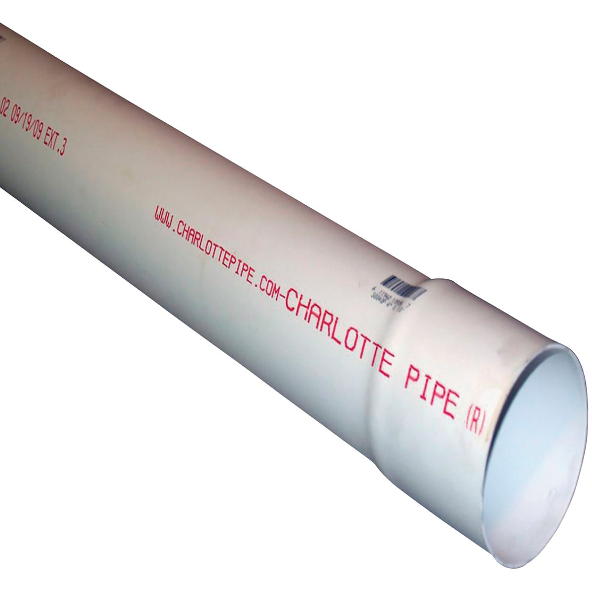 Charlotte Pipe 4 In. x 10 Ft. Solid PVC Drain and Sewer Pipe, Belled End