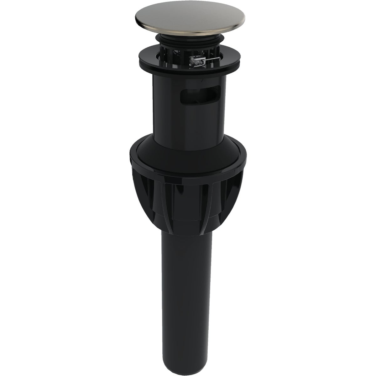 Compass Manufacturing 1-1/4 In. Brushed Nickel Easy Clean Drain Safeguard Push Style Pop-Up Drain