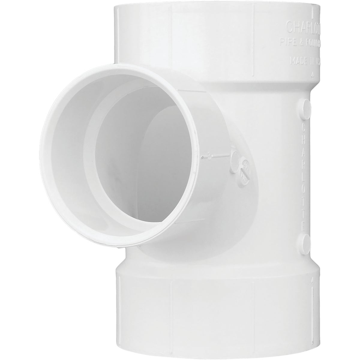 Charlotte Pipe 3 In. Sch 30 x 1-1/2 Sch 40 Reducing Sanitary PVC Tee