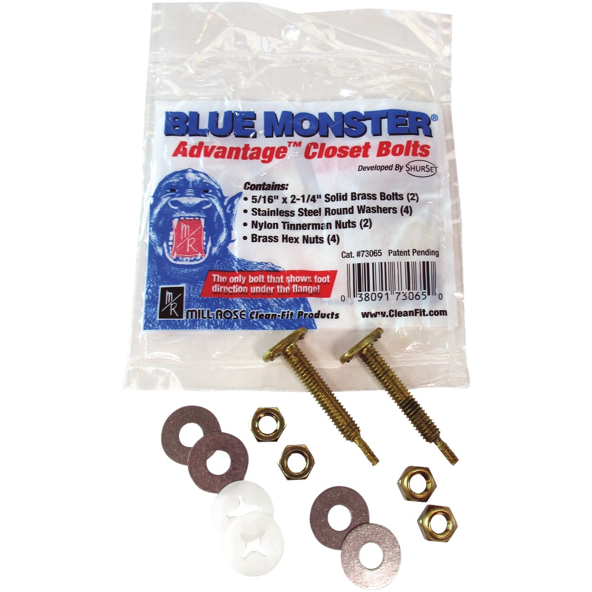 Blue Monster 5/16 In. x 2-1/4 In. Advantage Closet Bolt Kit