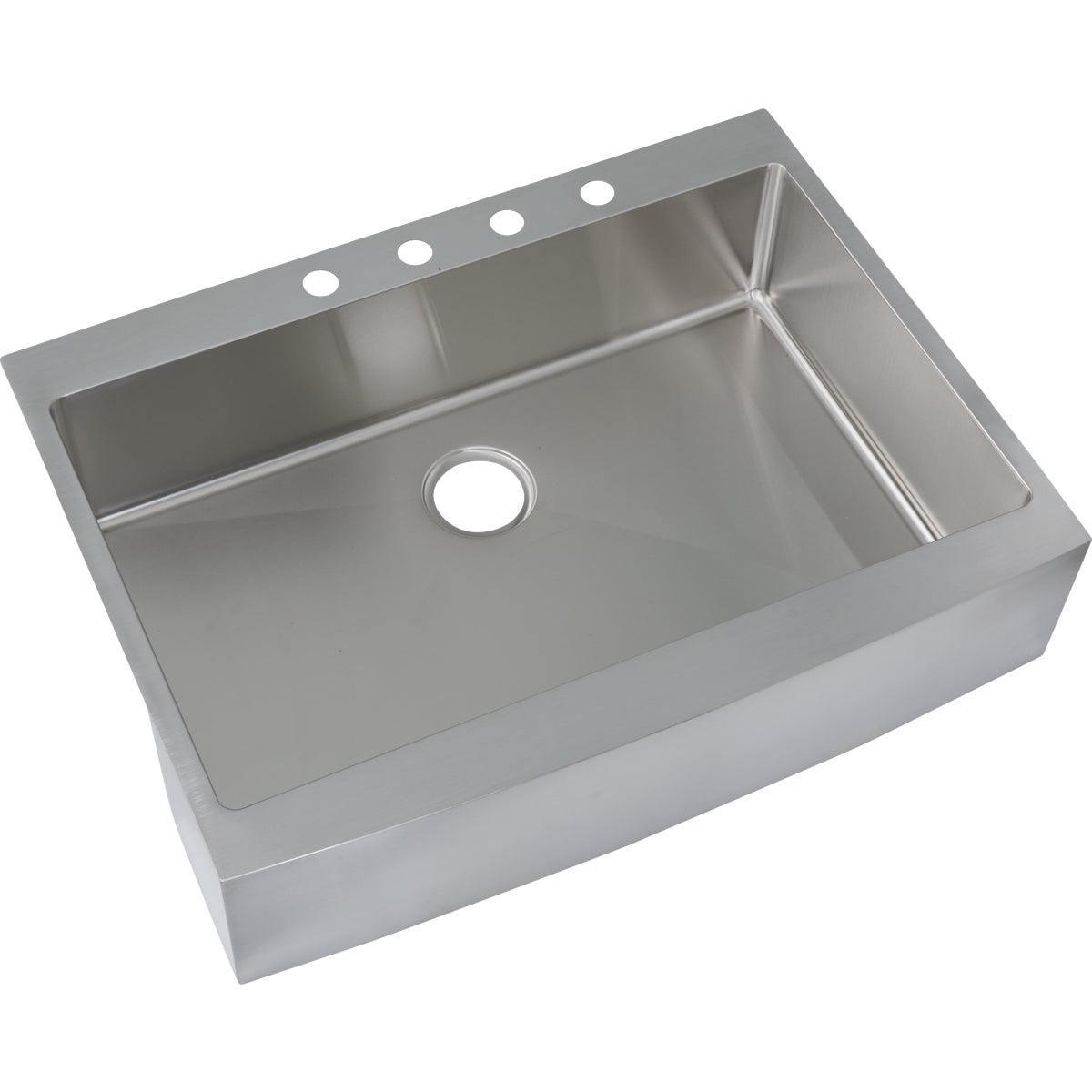 Stylebuilt 33 In. x 25 In. x 8 In. Single Bowl Curved Front Apron Farm Kitchen Sink