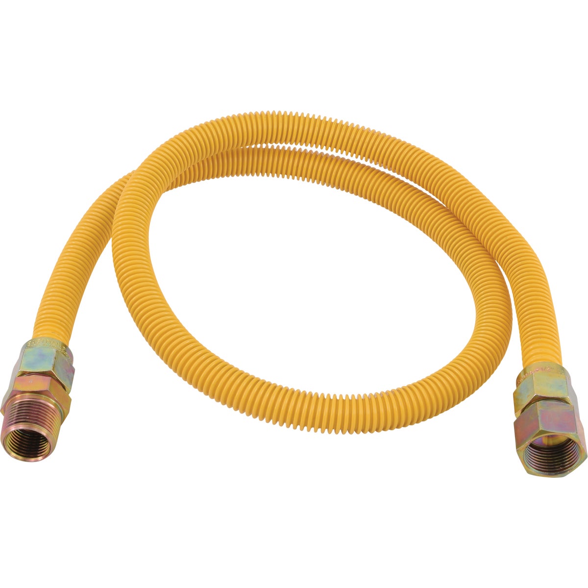 Eastman 5/8 In. OD x 48 In. 3/4 In. FIP x 1/2 In. FIP (Tapped 3/8 In. FIP) Coated Stainless Steel Gas Connector with ArmorBoost Excess Flow Valve