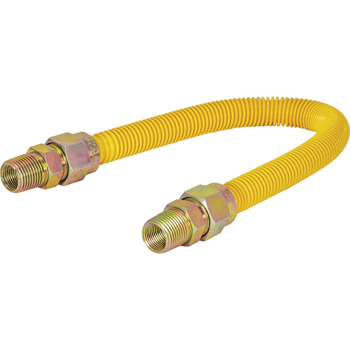 Eastman 5/8 In. OD x 24 In. 1/2 In. FIP x 1/2 In. MIP (Tapped 3/8 In. FIP) Coated Stainless Steel Gas Connector