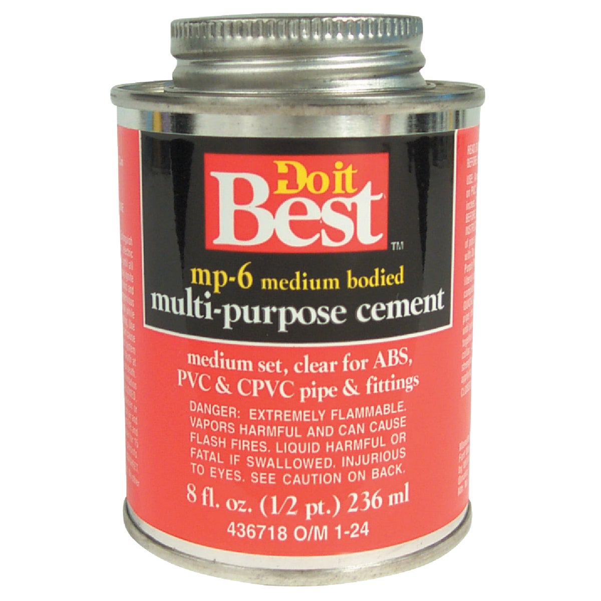 Do it Best 8 Oz. Medium Bodied Clear Multi Purpose Solvent Cement