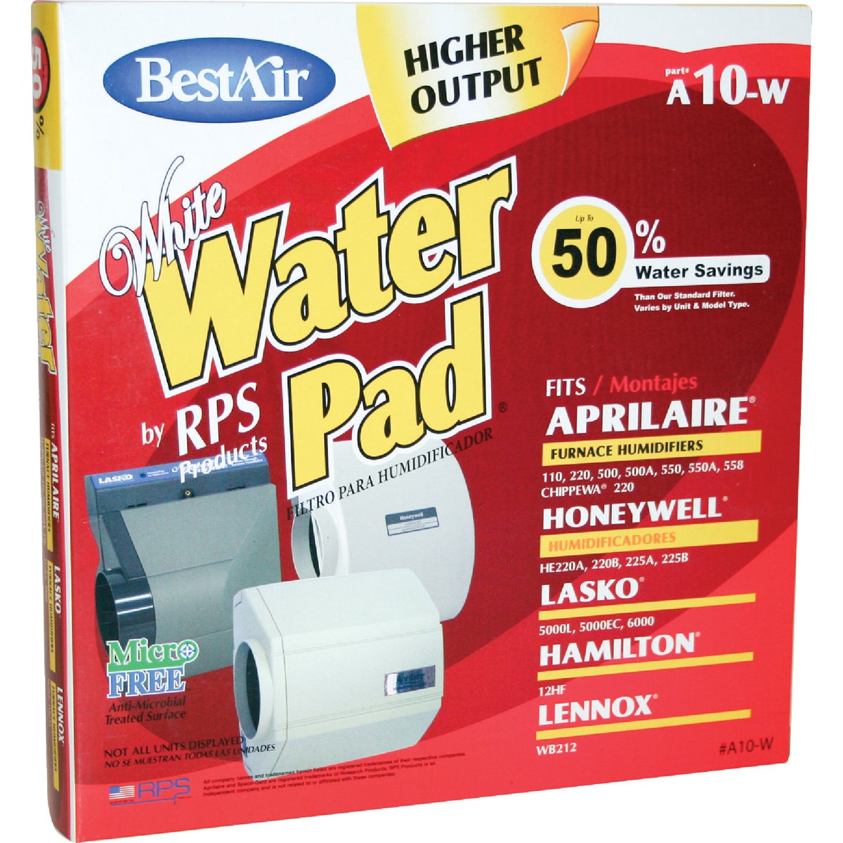 BestAir White WaterPad A10W Humidifier Wick Filter