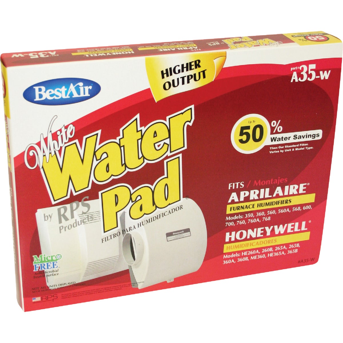 BestAir White WaterPad A35W Humidifier Wick Filter