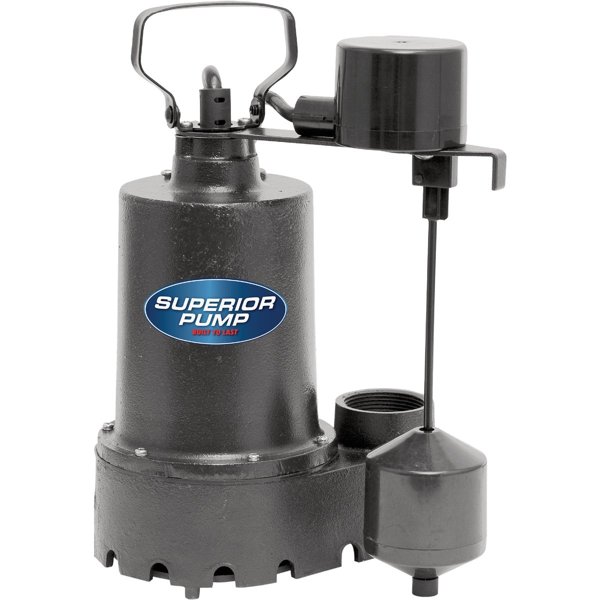 Superior Pump 1/2 HP Cast Iron Submersible Sump Pump with Vertical Float Switch & Stainless Steel Impeller